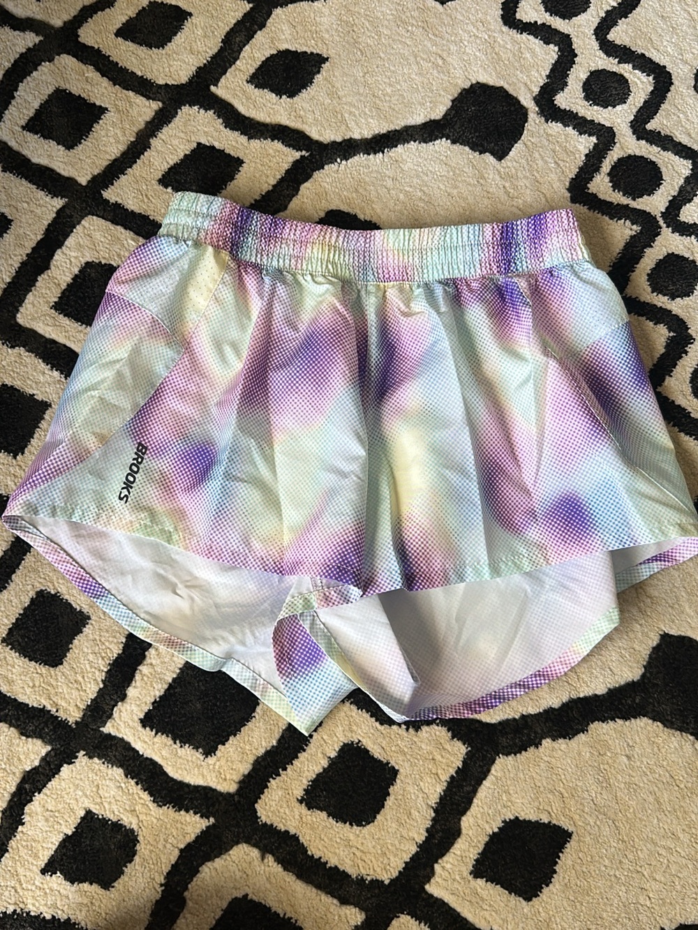 Brooks Girls Multicolor Pastel Tie-Dye Athletic Shorts
